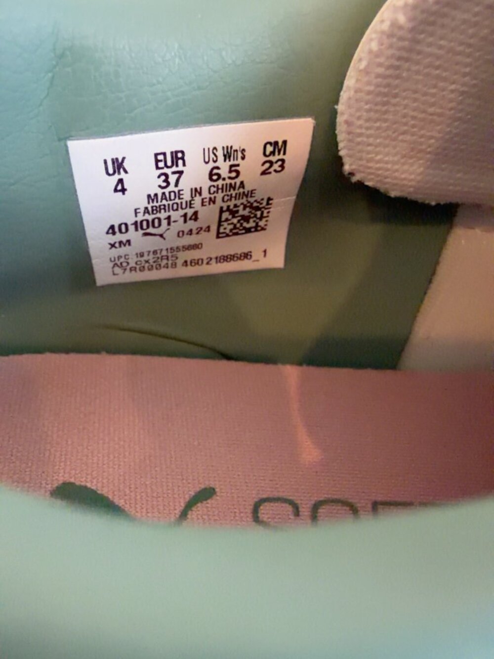 PUMA Club II Era Sneakers | Sage Green & Pink | Gum Sole | Women's 6.5 - Picture 4 of 5